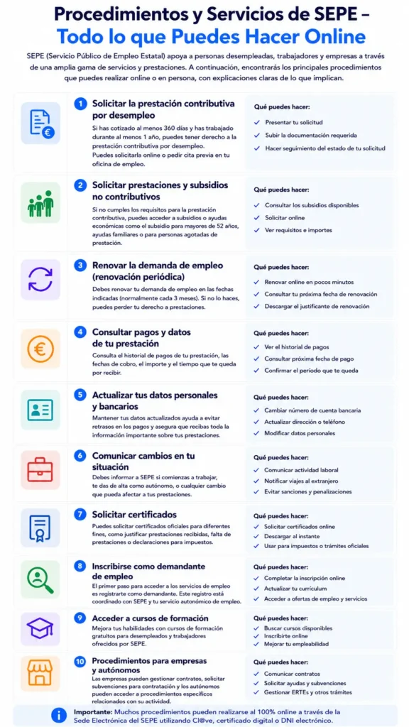 Trámites y Servicios Online Más Importantes del SEPE